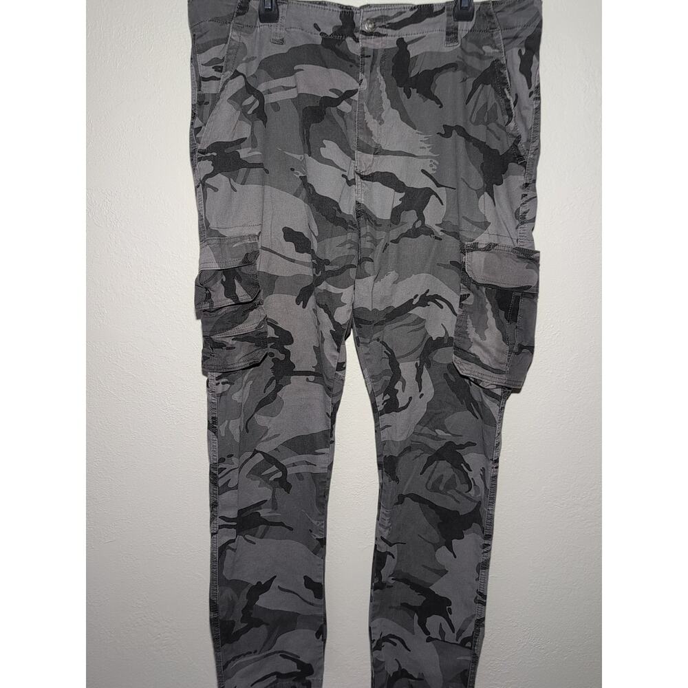Wrangler Cargo Regular Taper Grey Camo Pants‎ Trousers Pockets 40x32